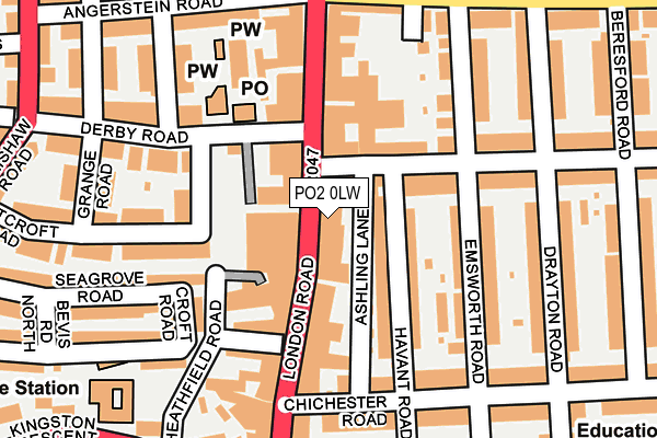 PO2 0LW map - OS OpenMap – Local (Ordnance Survey)