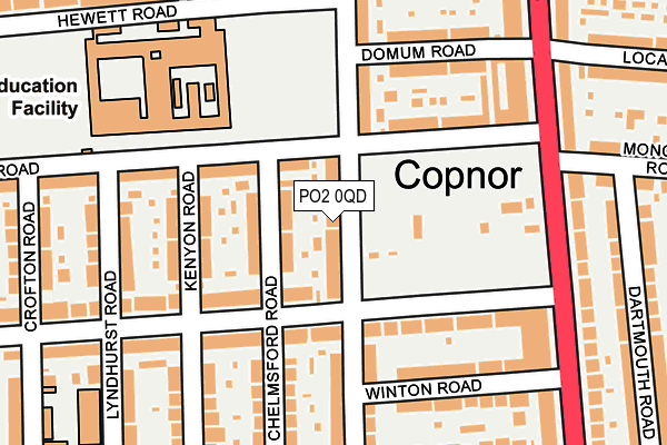 PO2 0QD map - OS OpenMap – Local (Ordnance Survey)