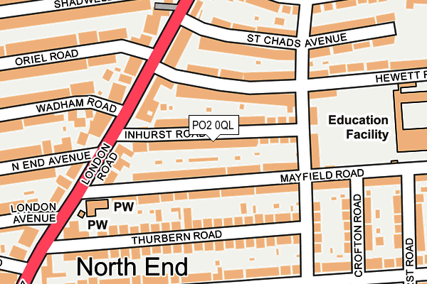 PO2 0QL map - OS OpenMap – Local (Ordnance Survey)