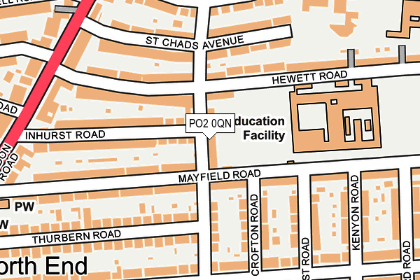 PO2 0QN map - OS OpenMap – Local (Ordnance Survey)