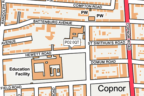 PO2 0QT map - OS OpenMap – Local (Ordnance Survey)