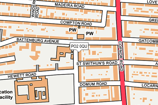 PO2 0QU map - OS OpenMap – Local (Ordnance Survey)