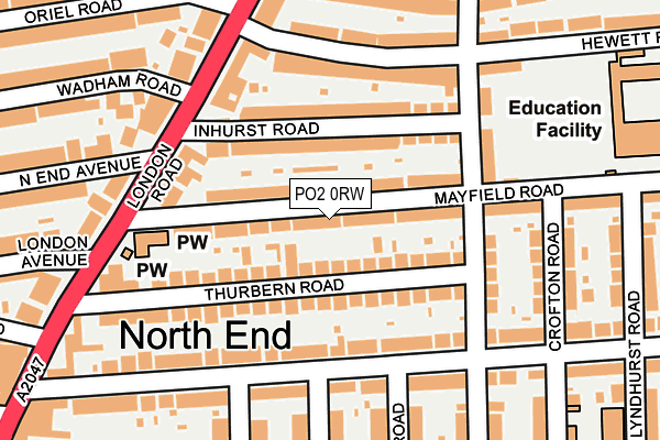 PO2 0RW map - OS OpenMap – Local (Ordnance Survey)