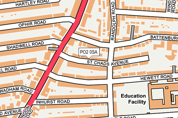 PO2 0SA map - OS OpenMap – Local (Ordnance Survey)