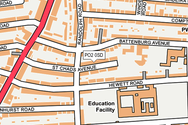 PO2 0SD map - OS OpenMap – Local (Ordnance Survey)