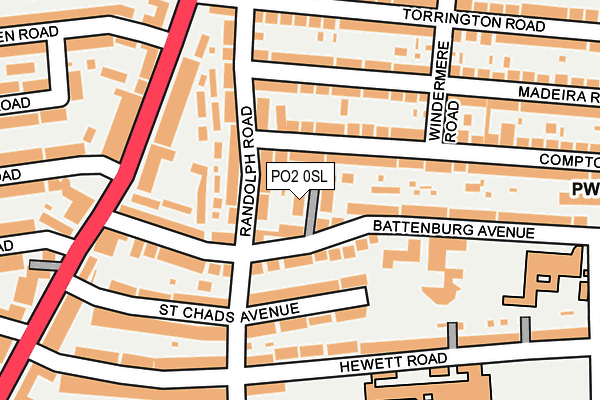 PO2 0SL map - OS OpenMap – Local (Ordnance Survey)