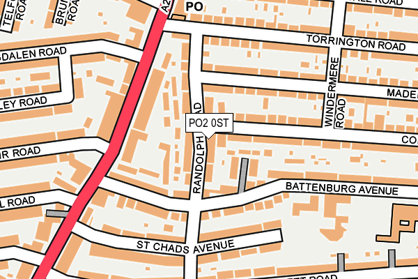 PO2 0ST map - OS OpenMap – Local (Ordnance Survey)