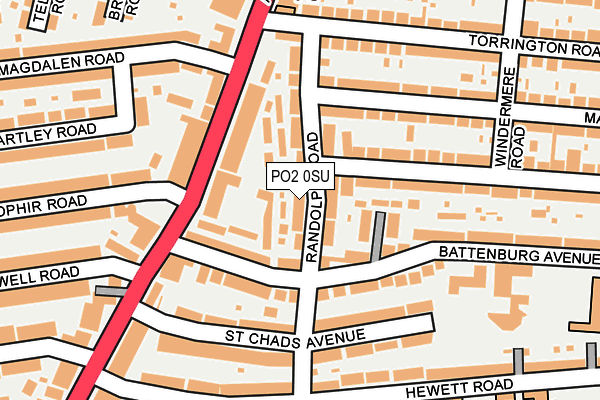 PO2 0SU map - OS OpenMap – Local (Ordnance Survey)