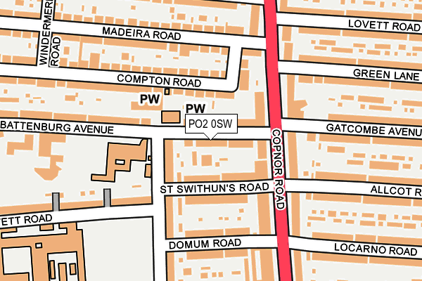 PO2 0SW map - OS OpenMap – Local (Ordnance Survey)