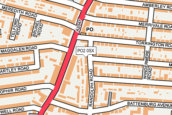 PO2 0SX map - OS OpenMap – Local (Ordnance Survey)