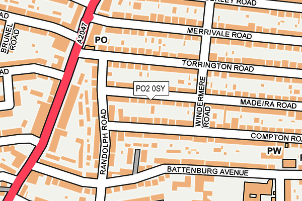 PO2 0SY map - OS OpenMap – Local (Ordnance Survey)