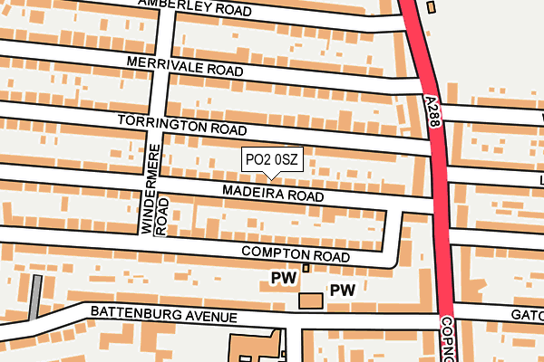 PO2 0SZ map - OS OpenMap – Local (Ordnance Survey)