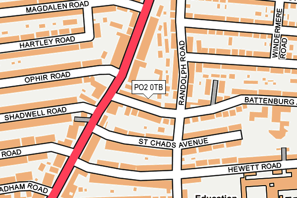 PO2 0TB map - OS OpenMap – Local (Ordnance Survey)