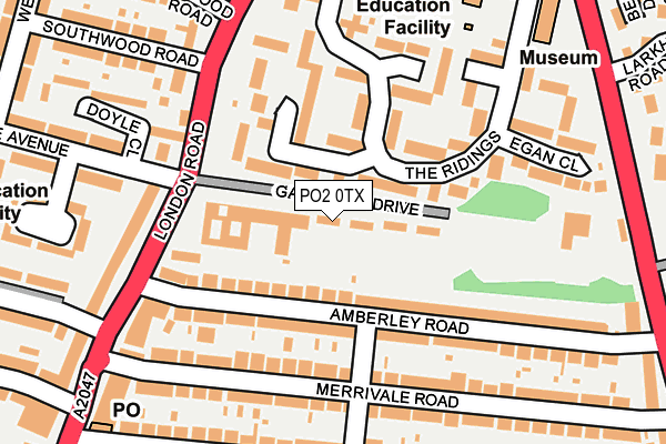 PO2 0TX map - OS OpenMap – Local (Ordnance Survey)