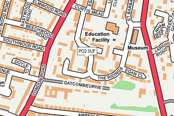 PO2 0UF map - OS OpenMap – Local (Ordnance Survey)