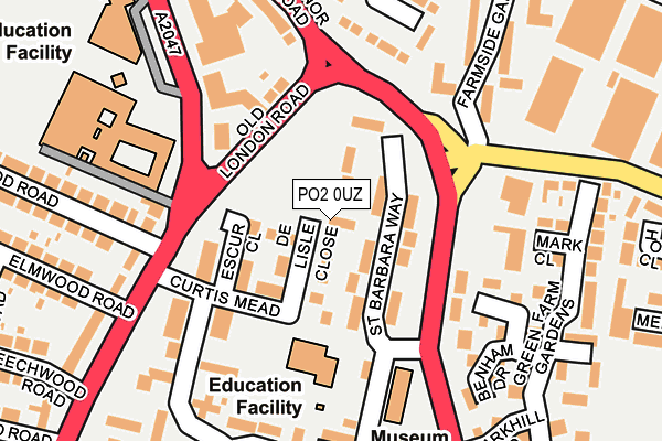 PO2 0UZ map - OS OpenMap – Local (Ordnance Survey)