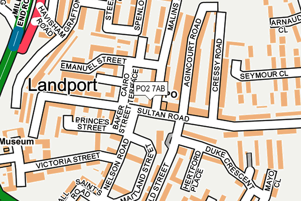 PO2 7AB map - OS OpenMap – Local (Ordnance Survey)