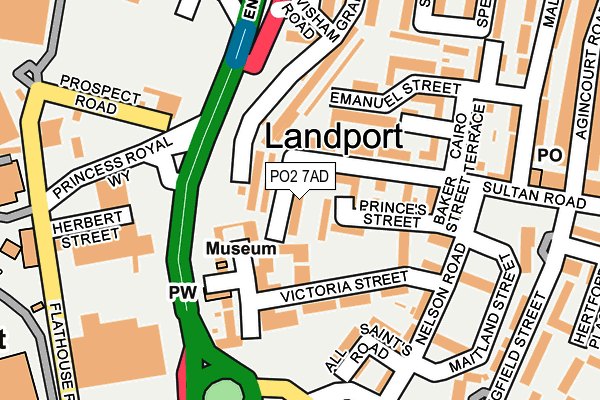 PO2 7AD map - OS OpenMap – Local (Ordnance Survey)