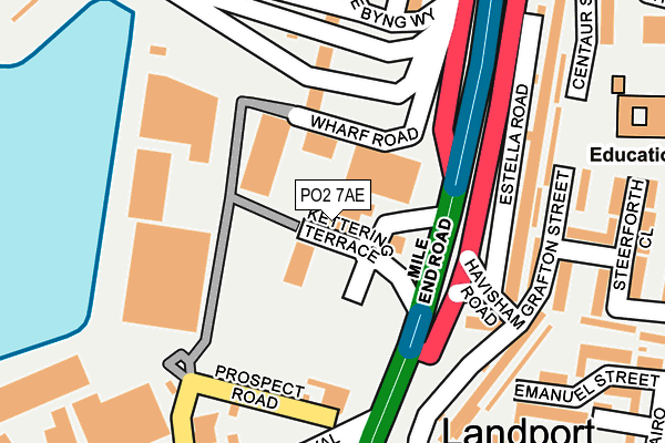 PO2 7AE map - OS OpenMap – Local (Ordnance Survey)