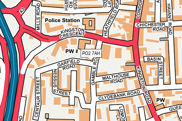 PO2 7AH map - OS OpenMap – Local (Ordnance Survey)