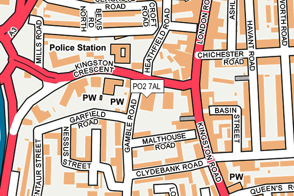 PO2 7AL map - OS OpenMap – Local (Ordnance Survey)