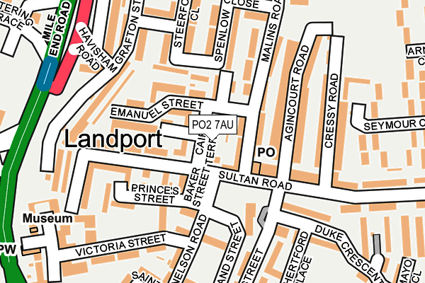 PO2 7AU map - OS OpenMap – Local (Ordnance Survey)