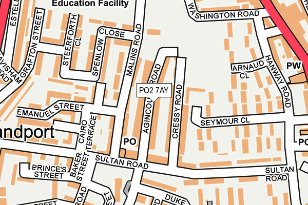 PO2 7AY map - OS OpenMap – Local (Ordnance Survey)