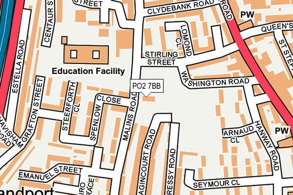 PO2 7BB map - OS OpenMap – Local (Ordnance Survey)