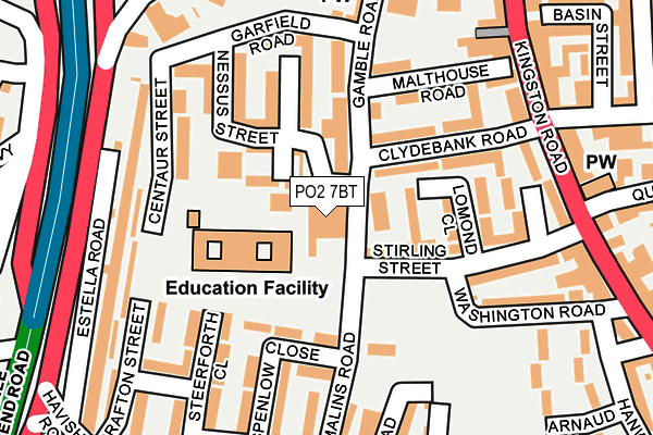 PO2 7BT map - OS OpenMap – Local (Ordnance Survey)