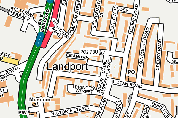 PO2 7BU map - OS OpenMap – Local (Ordnance Survey)