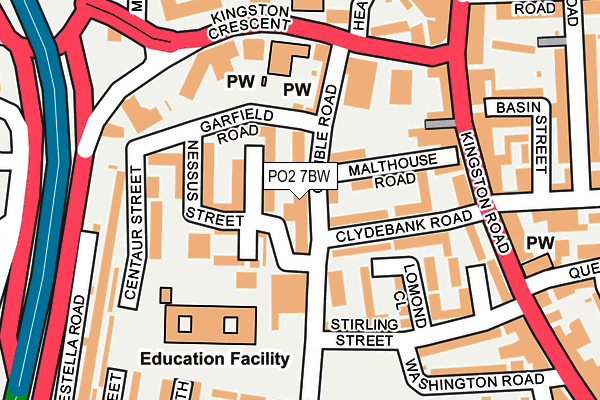 PO2 7BW map - OS OpenMap – Local (Ordnance Survey)