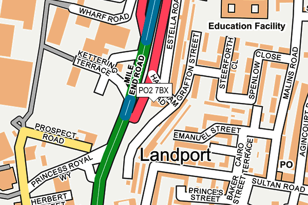 PO2 7BX map - OS OpenMap – Local (Ordnance Survey)