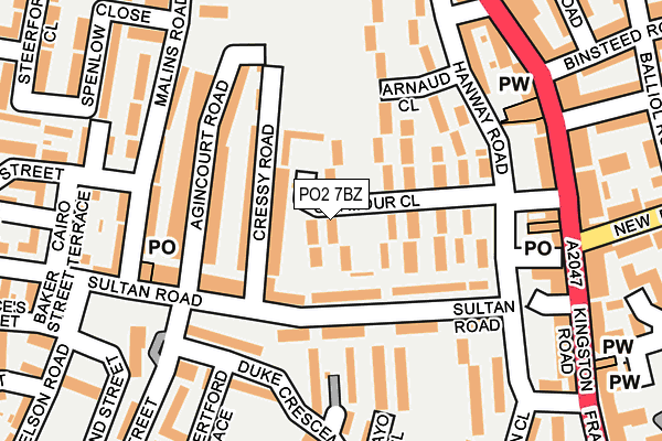 PO2 7BZ map - OS OpenMap – Local (Ordnance Survey)