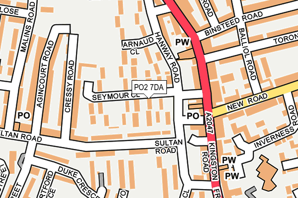 PO2 7DA map - OS OpenMap – Local (Ordnance Survey)