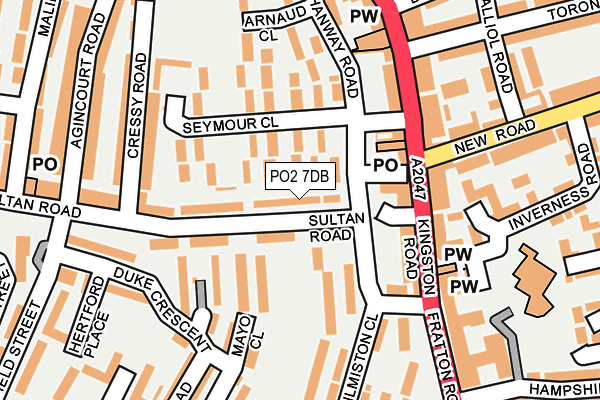 PO2 7DB map - OS OpenMap – Local (Ordnance Survey)