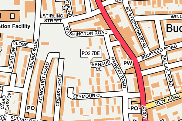 PO2 7DE map - OS OpenMap – Local (Ordnance Survey)