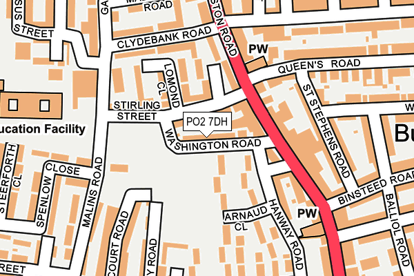 PO2 7DH map - OS OpenMap – Local (Ordnance Survey)