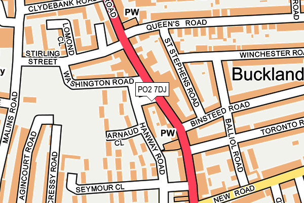 PO2 7DJ map - OS OpenMap – Local (Ordnance Survey)