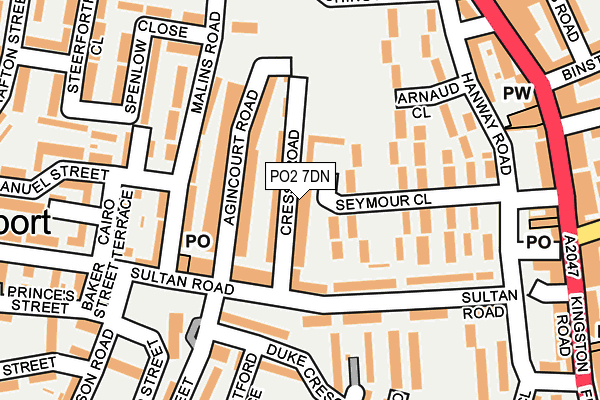 PO2 7DN map - OS OpenMap – Local (Ordnance Survey)