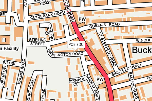 PO2 7DU map - OS OpenMap – Local (Ordnance Survey)