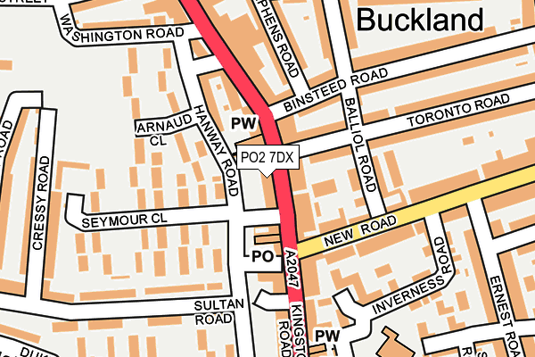 PO2 7DX map - OS OpenMap – Local (Ordnance Survey)