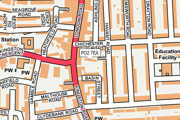 PO2 7EA map - OS OpenMap – Local (Ordnance Survey)