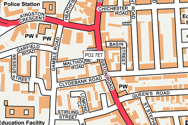 PO2 7ET map - OS OpenMap – Local (Ordnance Survey)