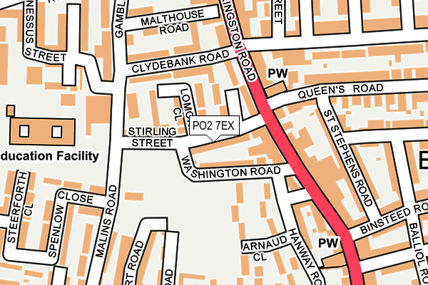 PO2 7EX map - OS OpenMap – Local (Ordnance Survey)