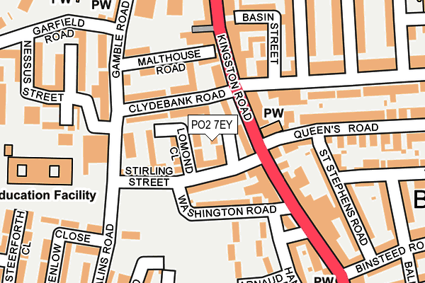 PO2 7EY map - OS OpenMap – Local (Ordnance Survey)