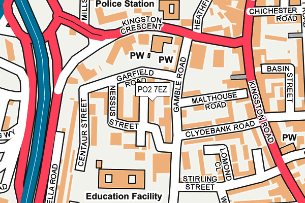 PO2 7EZ map - OS OpenMap – Local (Ordnance Survey)