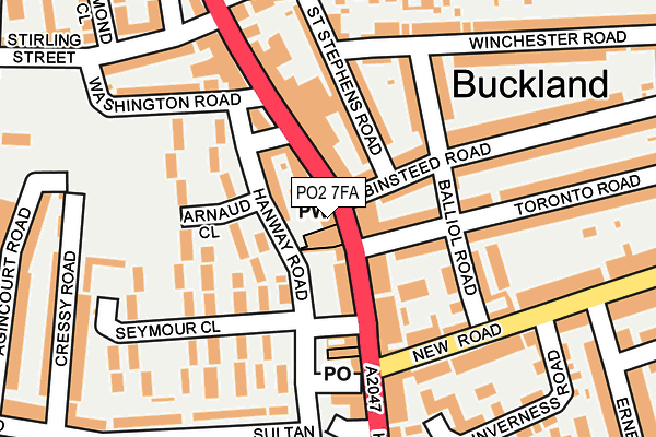 PO2 7FA map - OS OpenMap – Local (Ordnance Survey)