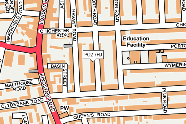 PO2 7HJ map - OS OpenMap – Local (Ordnance Survey)