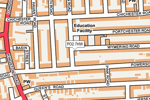 PO2 7HW map - OS OpenMap – Local (Ordnance Survey)