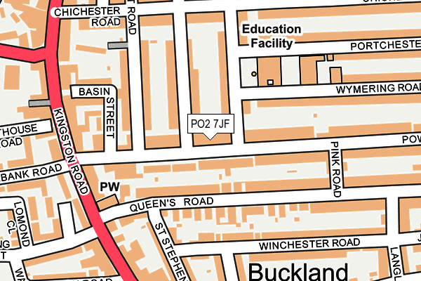 PO2 7JF map - OS OpenMap – Local (Ordnance Survey)